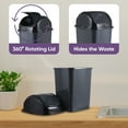 thumbnail image 6 of Superio 1.25 Gal Mini Plastic Trash Can with Swing Top Lid – Grey/Black, 6 of 10