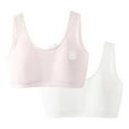 thumbnail image 2 of BLTIBY 3PC Cotton Girls Training Bra Crop Cami Training Seamless Printed Bras with Cheast Pads for Teens Comfortable Fashion Bralette Hot Pink 7-13 Years, 2 of 9