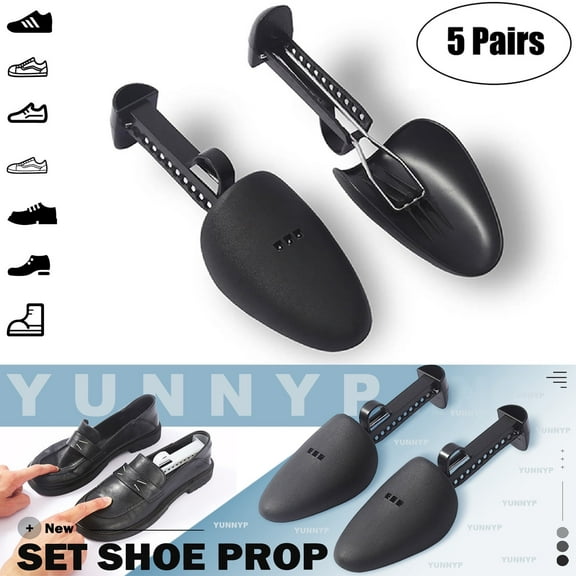 Yunnyp 5 Pairs Women Shoe Stretcher,Practical Shoe Tree Shoe Stretcher Adjustable Length Metal Black