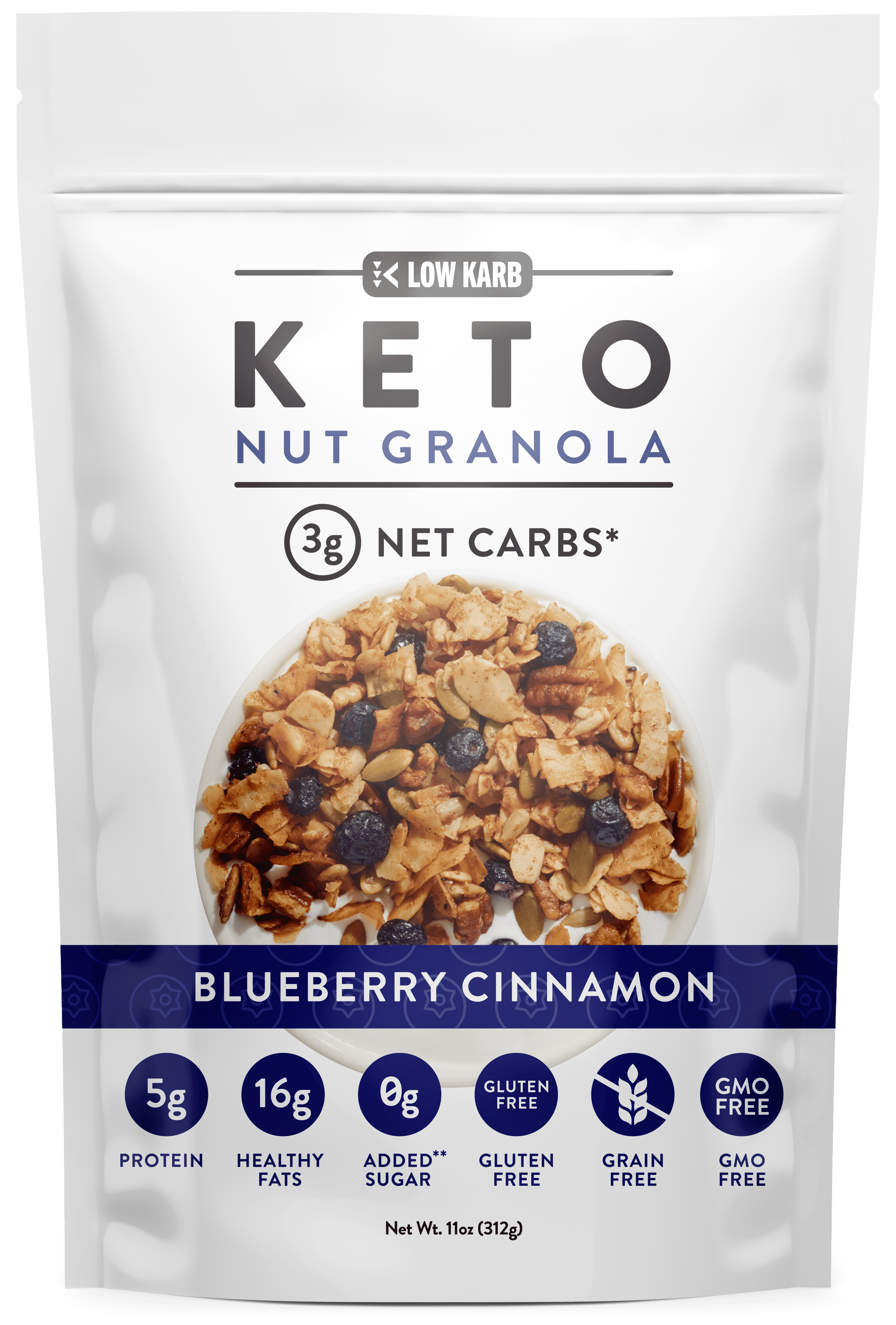 Low Karb Keto Granola Cereal Blueberry Cinnamon l Only 3g ...