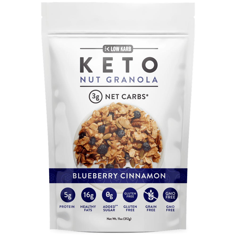 Low Karb Keto Granola Cereal Blueberry Cinnamon l Only 3g Net Carbs l Gluten Free l Grain Free l ...