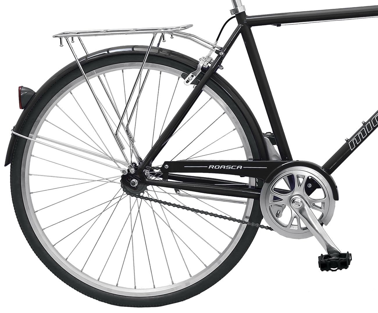 Wonder Wheels City Bike 700C 58Cm /23" Hi-Ten Steel Frame, 1 Speed Bicycle, Bike, V-Brake, Alloy Rims 700C*14G*32H, Tire:700Cx35 Black.With Back Rack - Black