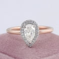 thumbnail image 3 of solitaire jewels 1.3CT Pear Moissanite Halo Engagement Ring For Women, 14K Rose Gold, 3 of 8