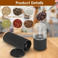 thumbnail image 6 of Moclever 2Pcs Electric Salt and Pepper Grinder, Battery Powered Automatic Pepper Grinder with Adjustable Coarseness Visible Refilling Bottle, Black, 6 of 12