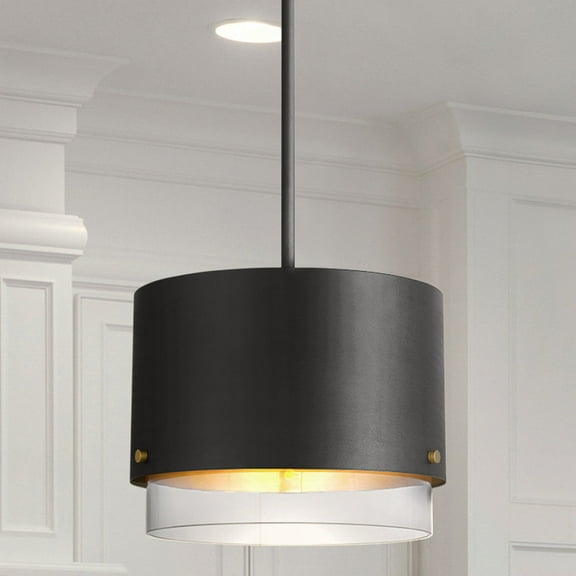 Luxury Mid Century Modern Pendant, Matte Black, UQL5331