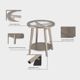thumbnail image 5 of FOROUTIA Round End Table,2-Tier MDF Side Table with Glass Top & Shelf, 5 of 6