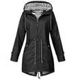 thumbnail image 2 of Qiylii Women Hooded Thick Jacket Long Sleeve Drawstring Design Windbreaker, 2 of 3