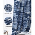 thumbnail image 3 of Navy Blue Garden Blackout Curtains for Bedroom Living Room Darkening Curtains 54 Inch Long Modern Art Building Trees Landscape Short Curtain for Small Window Treatment Grommet Drapes 52"x54"x2, 3 of 9