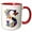 Red/White, variant on 3drose, Pretty Floral Monogram Initial S, 15oz Two-tone Blue Mug
