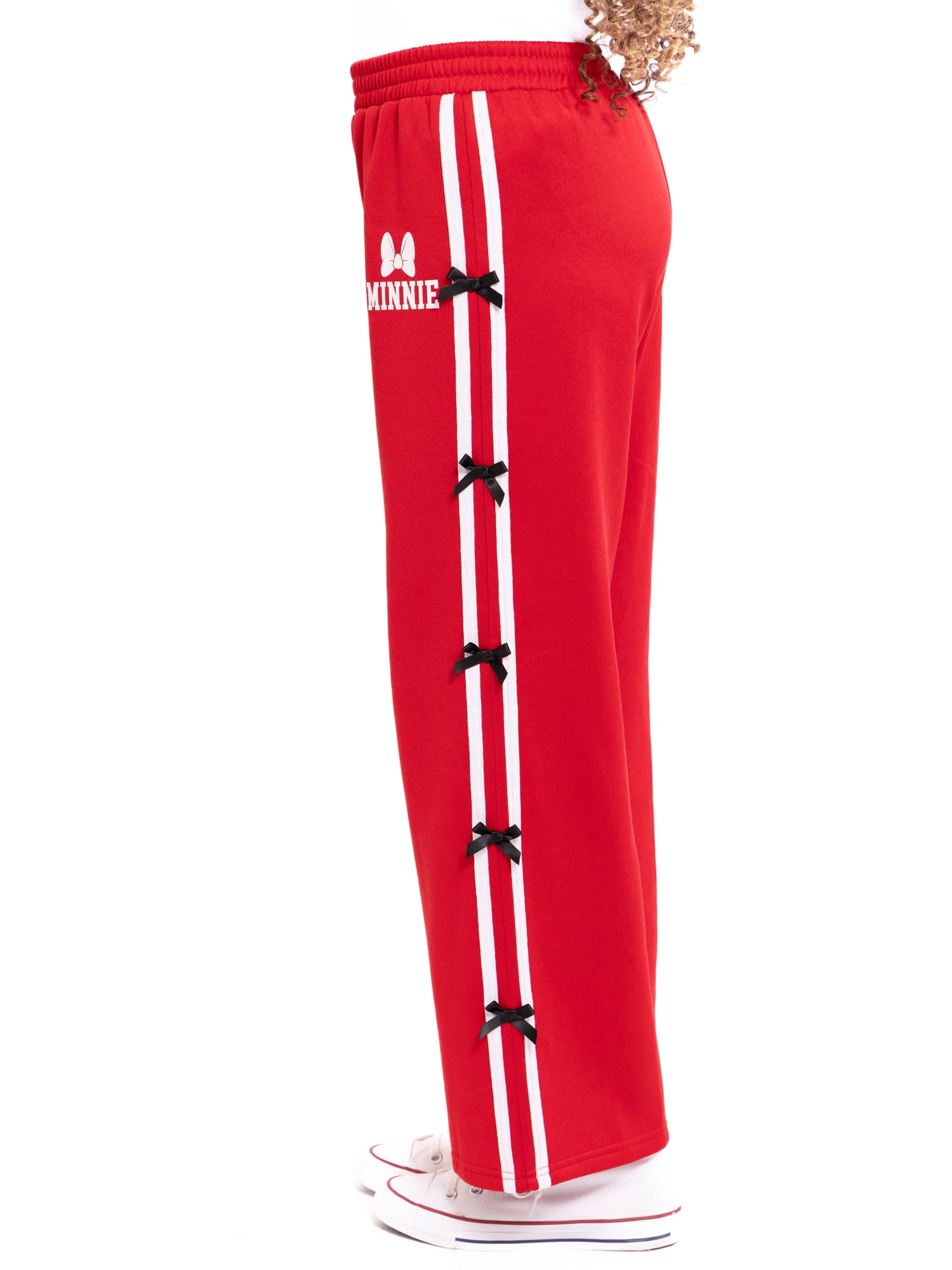 Minnie Mouse Girls Active Track Pants with Side Bows, Sizes 4-16