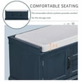 thumbnail image 7 of Storage Bench with 2 Drawers and 2 Cabinets, Shoe Bench Under Window Bench with Storage & Velvet Removable Cushion, Wooden Organizer Storage Bench for Living Room Entryway Front Door, Antique Navy, 7 of 7