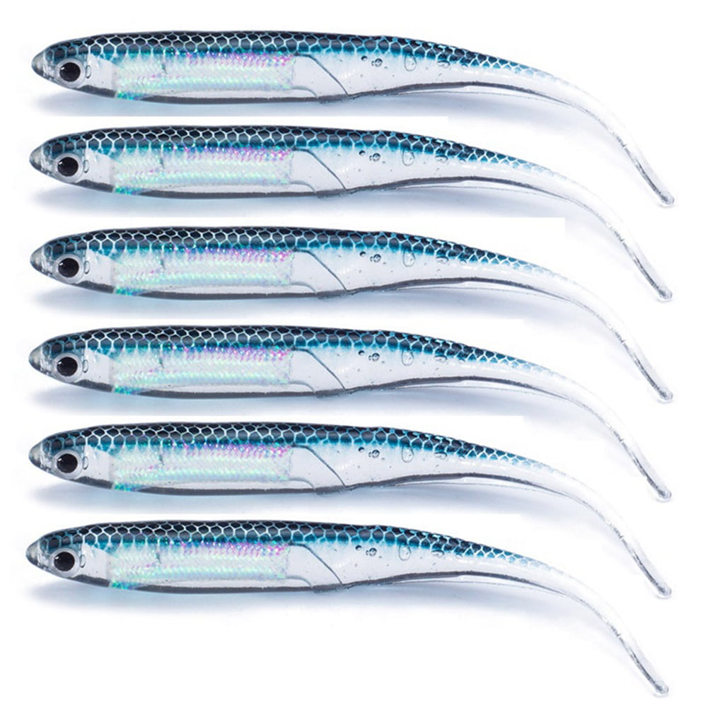 6Pcs/Set bjlongyi Fish Jig Head Fishing Bait Tackle Tools Multicolor 10cm Soft Lure