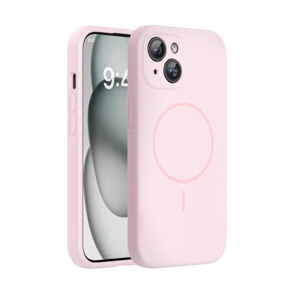 Eryueer Compatible with iPhone 15 Case, [Soft Anti-Scratch Microfiber Lining], Liquid Silicone Case Gel Rubber Shockproof Drop Protection Phone Case for iPhone 15, Sand Pink