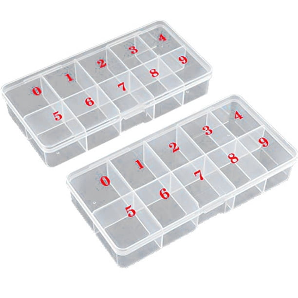 Caja de Puntas de UñAs Organizador de Puntas de UñAs VacíAs Caja de Almacenamiento de UñAs Espacios Caja de Almacenamiento Contenedor Caja de UñAs Caja de Rejilla