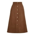thumbnail image 7 of Homenesgenics Skirt for Women Denim Women's Fashion Mid Long Leopard Sexy Print High Waist A-Line Skirt Skirt Brown S, 7 of 7