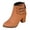 Brown, variant on HEWUQI Women's Suede Low Block Heeled Ankle Boots Fashion Metal Buckle Decor Warm Round Toe Back Zipper Chunky Snow Shoes Black Size 6