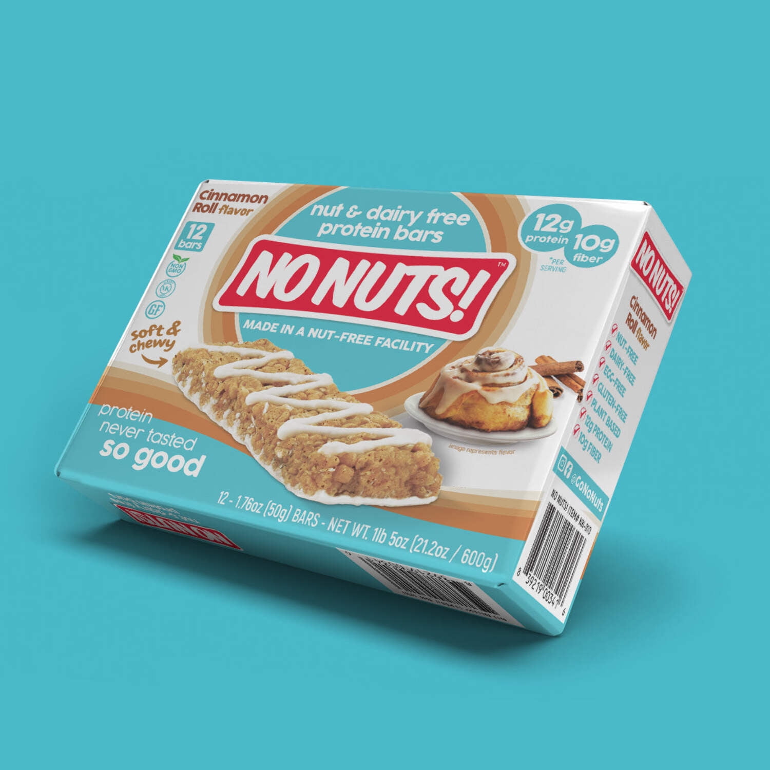 No Nuts! Cinnamon Roll Snack Bars - 12 Bar Pack