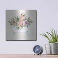 thumbnail image 4 of Luxe Metal Art 'Pink Floral Bath Tub I' by Cindy Jacobs, Metal Wall Art, 12"x12", 4 of 9