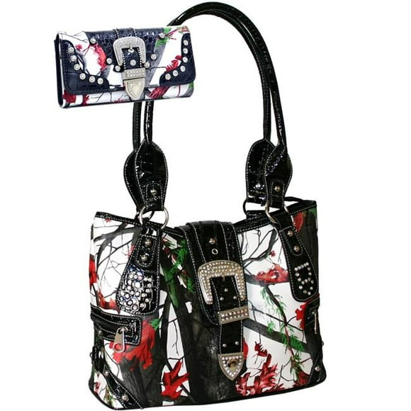 Gold Rush BT925WB80SET-RD - MUL Portefeuille d'Accent avec Boucle en Strass Western - Rouge & Multi Couleur
