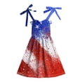 thumbnail image 5 of KPOPLK Girls July 4th Dresses Red White Blue Star Toddler Patriotic Outfit American Flag Sundress 1-8 Years(1-2 Years,Red), 5 of 5