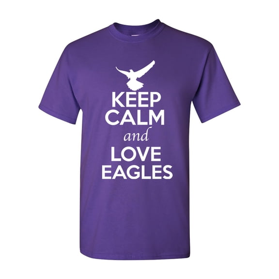 Keep Calm And Love Eagles Birds Animal Lover Adult T-Shirt Tee