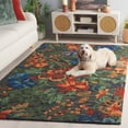 thumbnail image 3 of SAFAVIEH Jardin Dorian Floral Area Rug, Blue/Orange, 4' x 6', 3 of 11