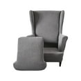 thumbnail image 1 of tredstone Housse de Chaise à Ailes en Polyester Transformable Extensible Douce et Confortable Ajustement Garanti Gris Foncé, 1 of 1