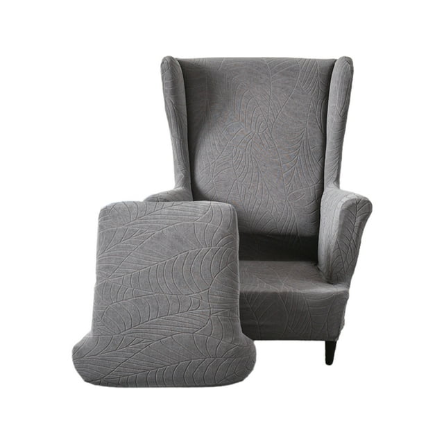 tredstone Polyester Transform Wing Chair Stretch Wing Chair Cover Soft And Comfortable Fit Guaranteed dark grey