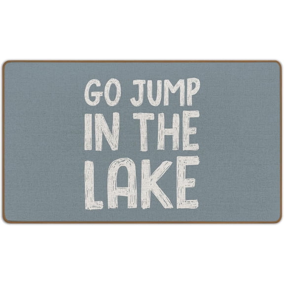 Doormat - Lake Decor Door Mat - "Go Jump in The Lake", indoor/outdoor, lake house/cabin, lake - themed, 18x30 Inch