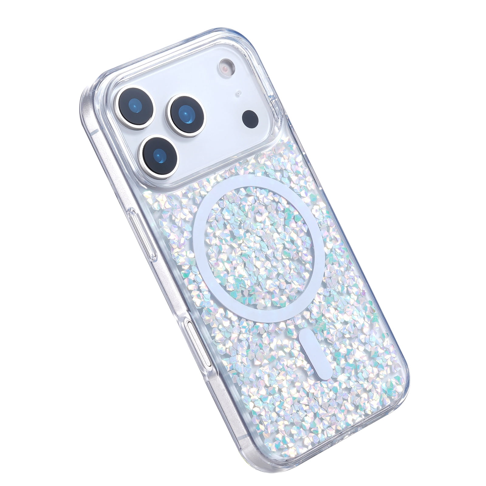 MagSafe-Compatible Glitter Case for iPhone 17 Pro - Silver