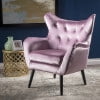 thumbnail image 3 of GDF Studio Mid Century Modern Velvet Arm Chair, Light Lavender and Black, 3 of 10