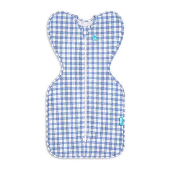 Love To Dream Swaddle Up Original Sleep Sack, 4-Way Stretch, Cotton Blend, 1.0 TOG, Blue Gingham, Medium