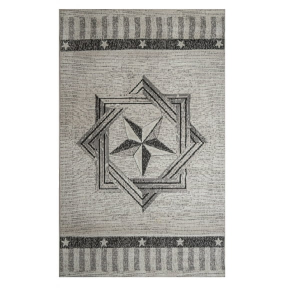 Furnish My Place Indoor Texas Star Rug with Jute Backing - 2 ft. x 4 ft., Multicolor, Novelty Western Décor, Area Rug for Living Room, Bedroom, Hallway, Plush