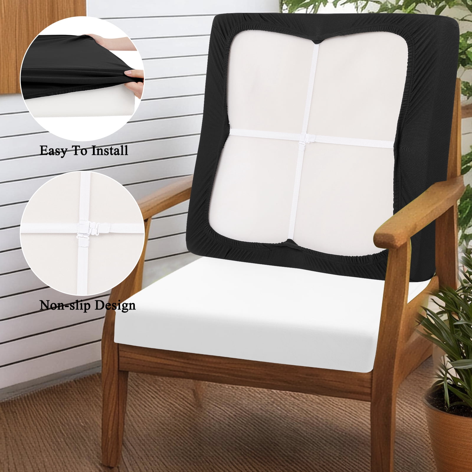 12 Pcs Patio Outdoor Cushion Covers Replacement Waterproof Stretch Sofa Couch Cushion Covers Washable Individual Couch Slipcovers Set Furniture Protector