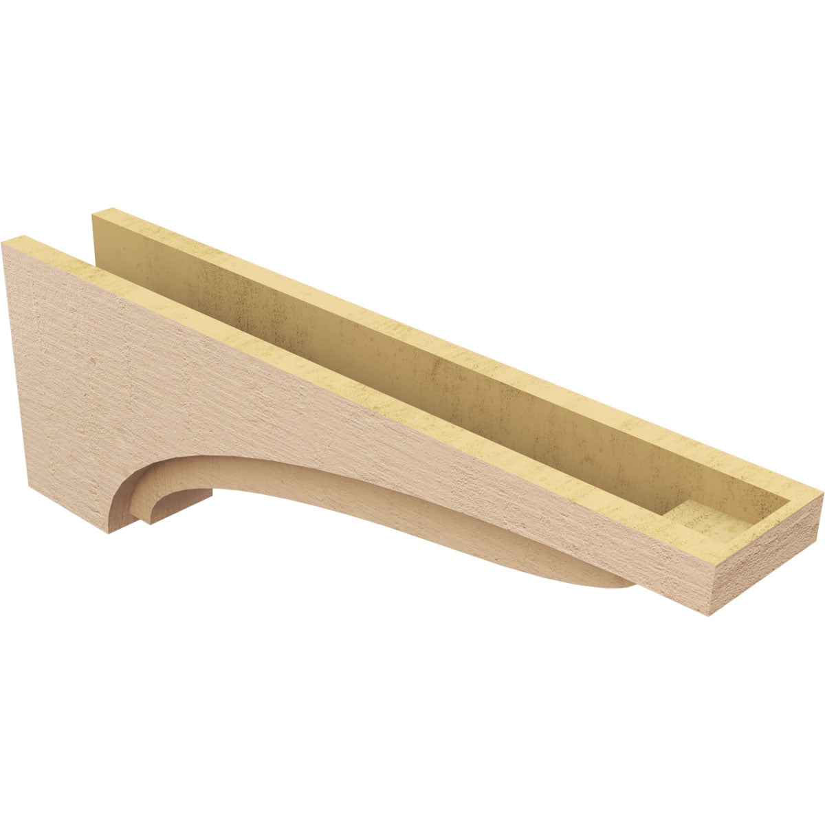 5"W x 30"D x 10"H Thin Helena Rough Cedar Woodgrain TimberThane Corbel, Primed Tan
