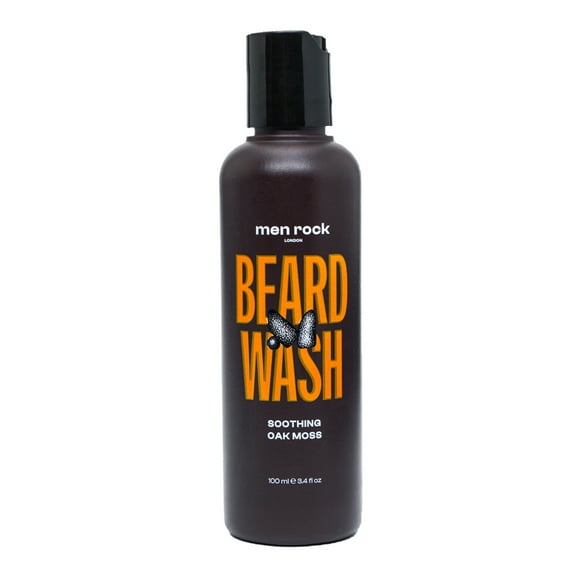 Men Rock Soothing Beard Wash, Beard Shampoo, Oak Moss, 3.4 oz