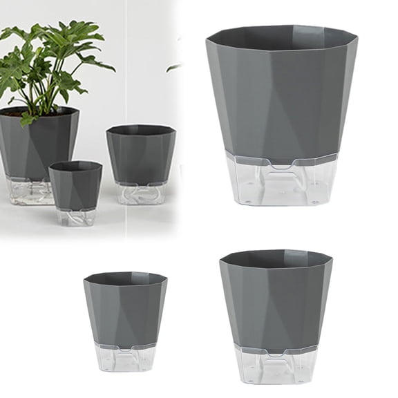 NANDIYNZHI Self Watering Pots for Indoor Plants,Durable 8.5 x 9.6 x 5.3 Inch Dark Gray Heavy Sturdy Thicker Self Watering Pots for Indoor Plants,Suitable for Indoor Ourdoor Home Office Desk Decor
