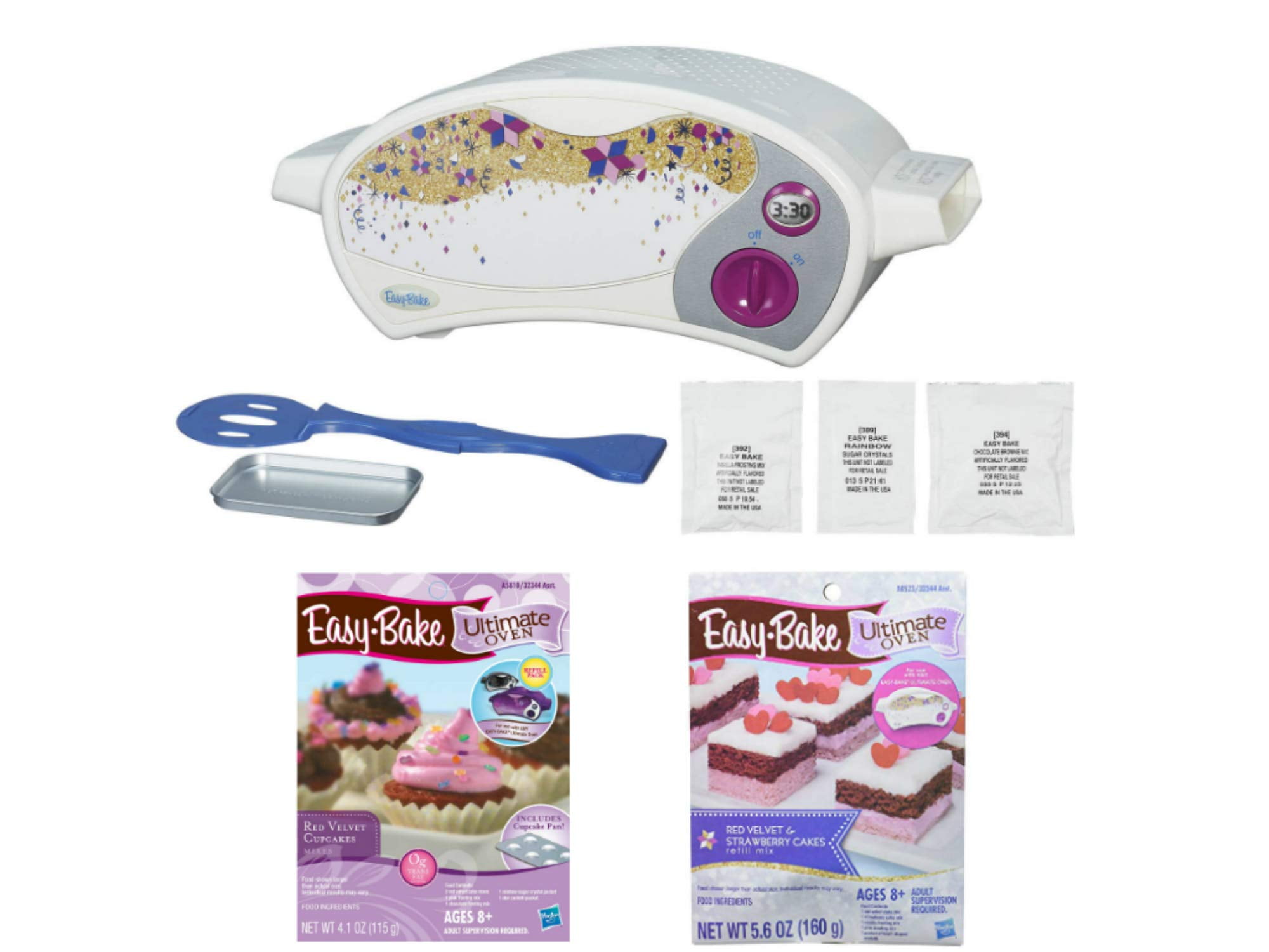 Kids Baking Fun Easy Bake Oven Ultimate Star Edition + Red Velvet Cupcakes Refill + Chocolate Chip and Pink Sugar Cookies 13XLFSS