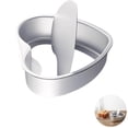 thumbnail image 3 of 8 Inch Heart Baking Pan, Anodized Aluminum Removable Bottom Cake Pan, Nonstick Leakproof Round Bakeware for Oven, Quick Release Quiche Tart Cheesecake Mold, 3 of 8