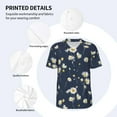 thumbnail image 3 of Zufioo Daisies Flowers Print Men's Baseball Short Sleeve, Moisture Wicking Button-Down Hip Hop Tee-Medium, 3 of 7