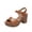 Khaki, variant on Women Comfy Sandals Walking Ankle Strap Sandals Block Heel Sandals Solid Color