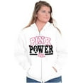 thumbnail image 3 of Pink Power Breast Cancer Awareness Zip Hoodie Sweatshirt Women Brisco Brands L, 3 of 6