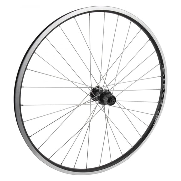 Wheel Master Rear Wheel - 26" x 1.5", 36H, Quick Release, Black Rim, 8-10 Speed Cassette Compatible, Stainless Steel 14 Gauge Spokes
