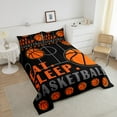 thumbnail image 4 of Basketball Queen Comforter Set Sports Bedding Sets Teen Sport Game Ball Theme Down Comforter Basketball Decor Bedroom Bed Set Sports Comforter Sets 3 Pcs Black Orange, 4 of 7