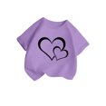 thumbnail image 3 of WEAIXIMIUNG Hauts pour Adolescentes Tendance T-Shirt Graphique Mignon Col Rond Manches Courtes Été Décontracté 140, 3 of 6