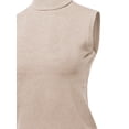 thumbnail image 4 of A2Y Women's Sleeveless Viscose Turtle Neck Sweater Top Khaki M, 4 of 5
