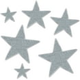 thumbnail image 2 of Star Studded Hollywood Award Night Glittered Silver Foil Star Cutouts Decoration, 2 of 2