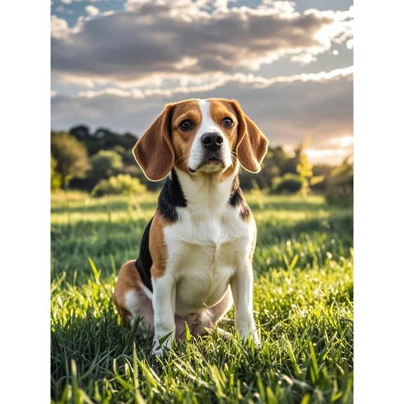 Diamond Painting Beagle 5D Diamond Art DIY Kits Full Round Drill Rhinestones by Number Embroidery Arts and Crafts for Living Room Bedroom Home Wall Decor 12x16 inch