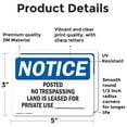 thumbnail image 2 of (2 Pack) Posted No Trespassing Land Is Leased For OSHA Notice Sign, 2 of 7