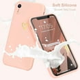 thumbnail image 6 of for iPhone XR Case for Girls Women Silky Soft Protective Shockproof Silicone Phone Case with Cute Gold Heart Pattern Design Pink Cover, 6 of 13